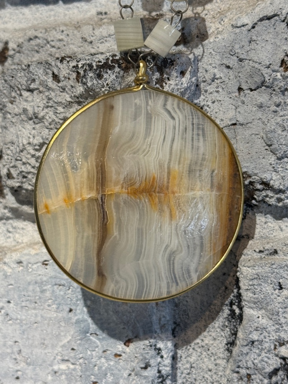 70s Vintage Agate Pendant Necklace - Picture 5 of 13